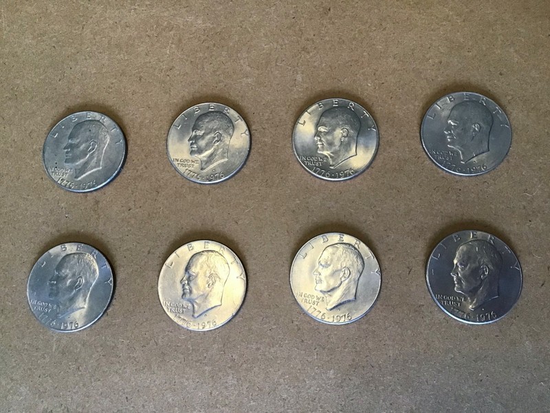 Lot of 8 1976 Bicentennial Eisenhower Dollars Denver and Philadelphia Mints!