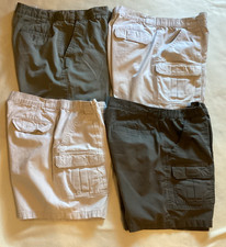 LOT OF 4 MEN'S GEOFFREY BEENE AND SAVANE SHORTS  CARGO SHORTS SIZE 36 TAN GREEN