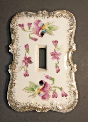 Violet theme ceramic wall switchplate made in Japan 5'' 3.5''