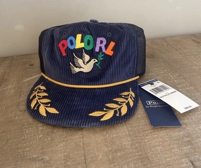 NWT Polo Ralph Lauren Navy Corduroy Peace Love Dove Trucker