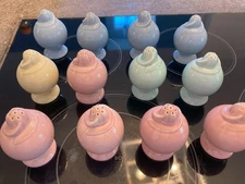 Vintage Lu-Ray Pastels Green Yellow Pink Blue SALT / PEPPER Shaker