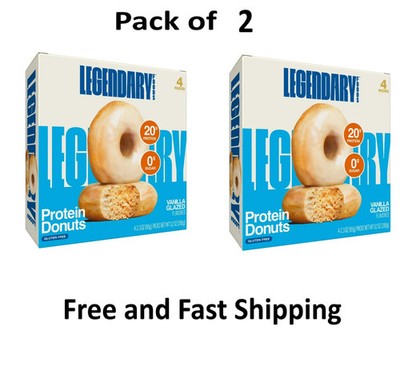 Legendary Foods Protein Donuts Vanilla Glazed 9.2oz 4 Pk 2 Boxes