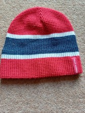 Helly Hansen Hat Beanie Mens One Size Blue Knit HH Logo Ski Winter