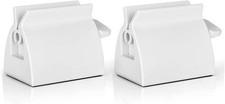 2pcs Rolling Tube Toothpaste Squeezer Toothpaste Seat Holder Stand White ABS 3Pc