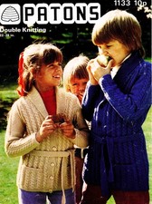Child Belted Jacket Cardigan Coat 56-71 cm 22-28in Patons 1133 DK VintagePattern