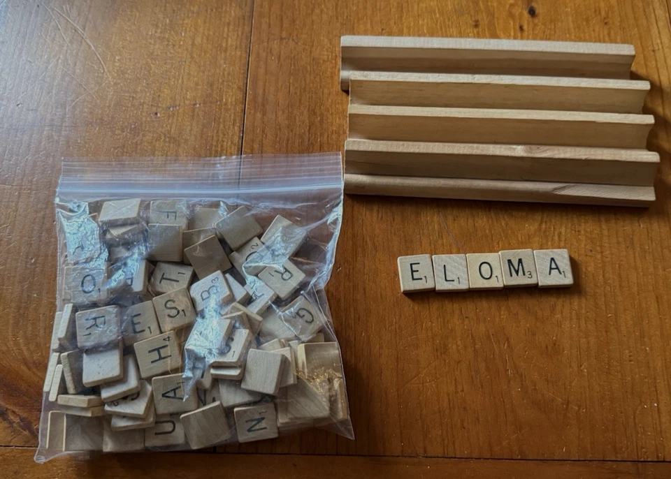 Juego de mesa vintage 1953 SCRABBLE Selchow & Righter completo 100 azulejos y 4 soportes Foto 2 de 4