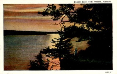 Sunset, Lake of the Ozarks, Missouri, 8A857-N CORWIN NEWS A Postcard