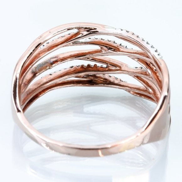 10K Rose Gold Crossover Stackable Style Diamond R… - image 5