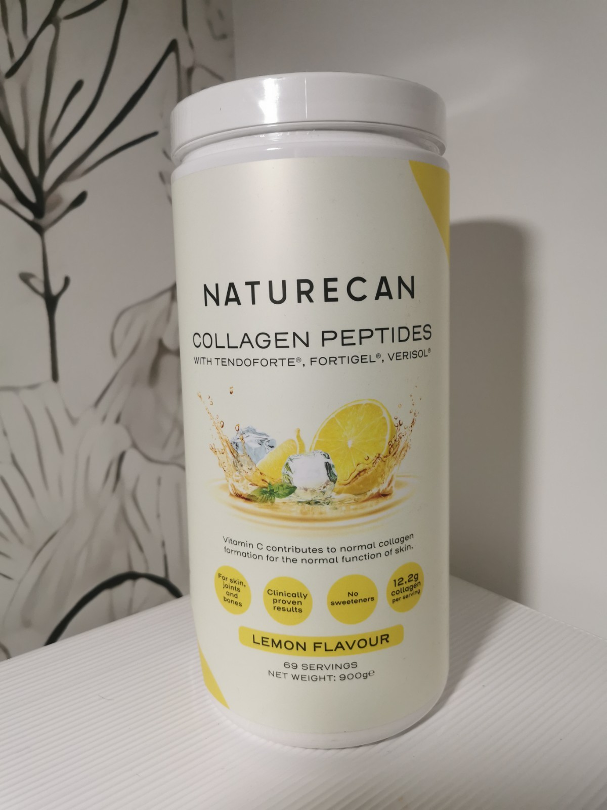 Collagène Peptides Naturecan 900g Citron : complément pour articulation, derme et récupération