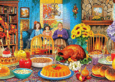 Thanksgiving Jigsaw Puzzles 1000 Piece Jigsaw Puzzle for Adults  Cozy Family Au
