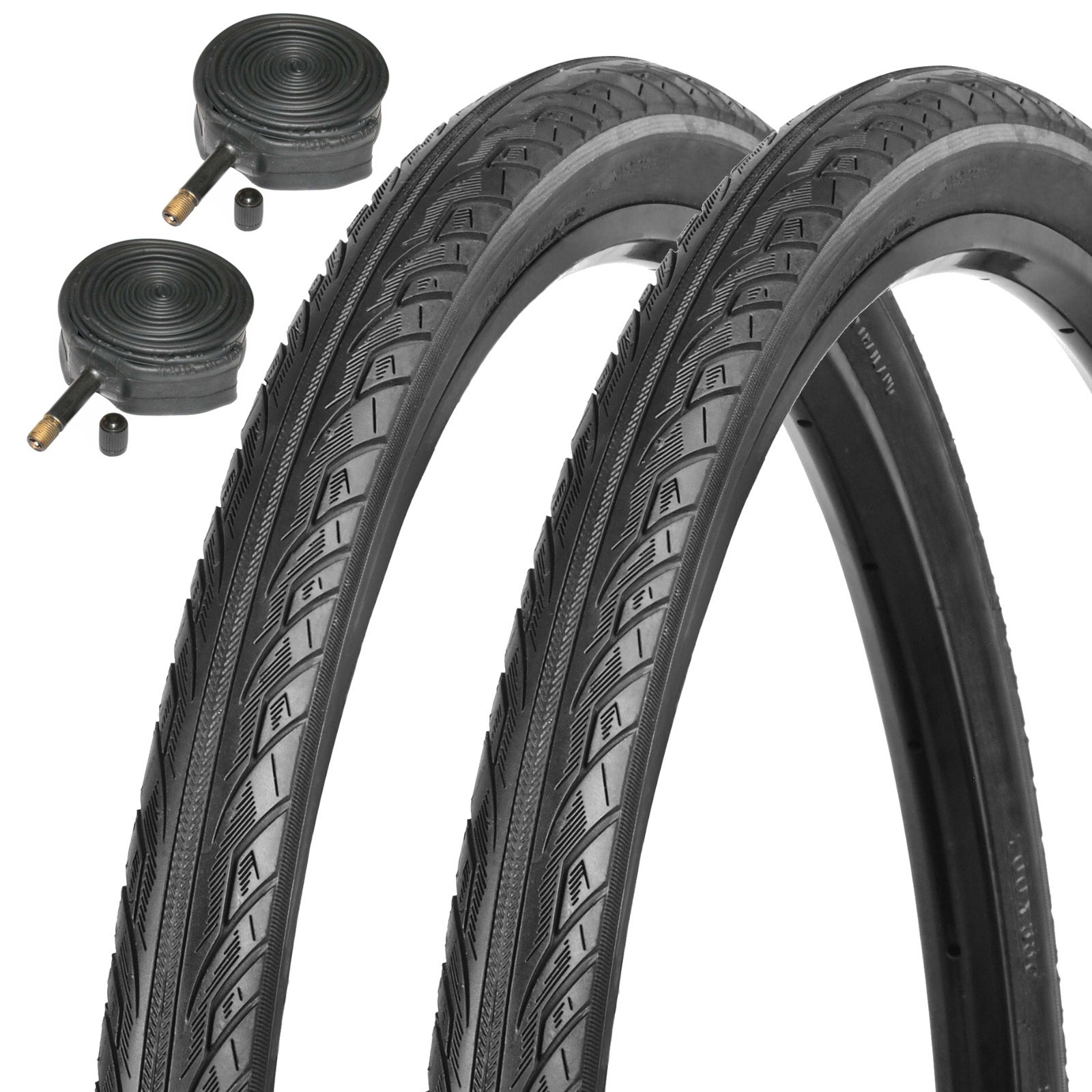 Nutrak Zilent 700 x 38c Urban Hybrid 700c Pair of Bike Tyres with Schrader Tubes