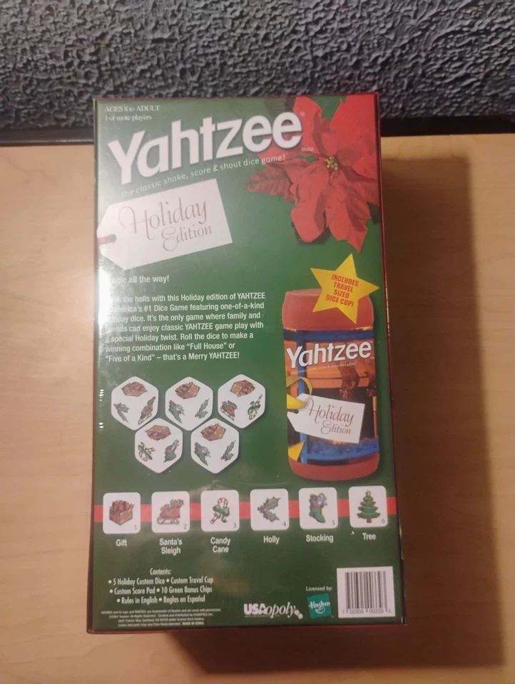 Yahtzee Holiday Edition by USAopoly & Hasbro Christmas Family Dice Game Complete - Image 4 of 4