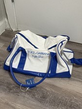 D G Light Blue Canvas Duffle Gym Travel Bag Gift