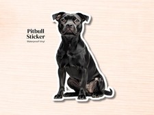 Black Pitbull Dog Sticker Waterproof Vinyl Decal Laptop Car 3-6 In Black Pitbull Dog Sticker Waterproof Vinyl Decal Laptop Car 3-6 In
