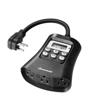 DEWENWILS Outdoor Digital Timer Outlets Dusk to Dawn Timer Switch Halloween