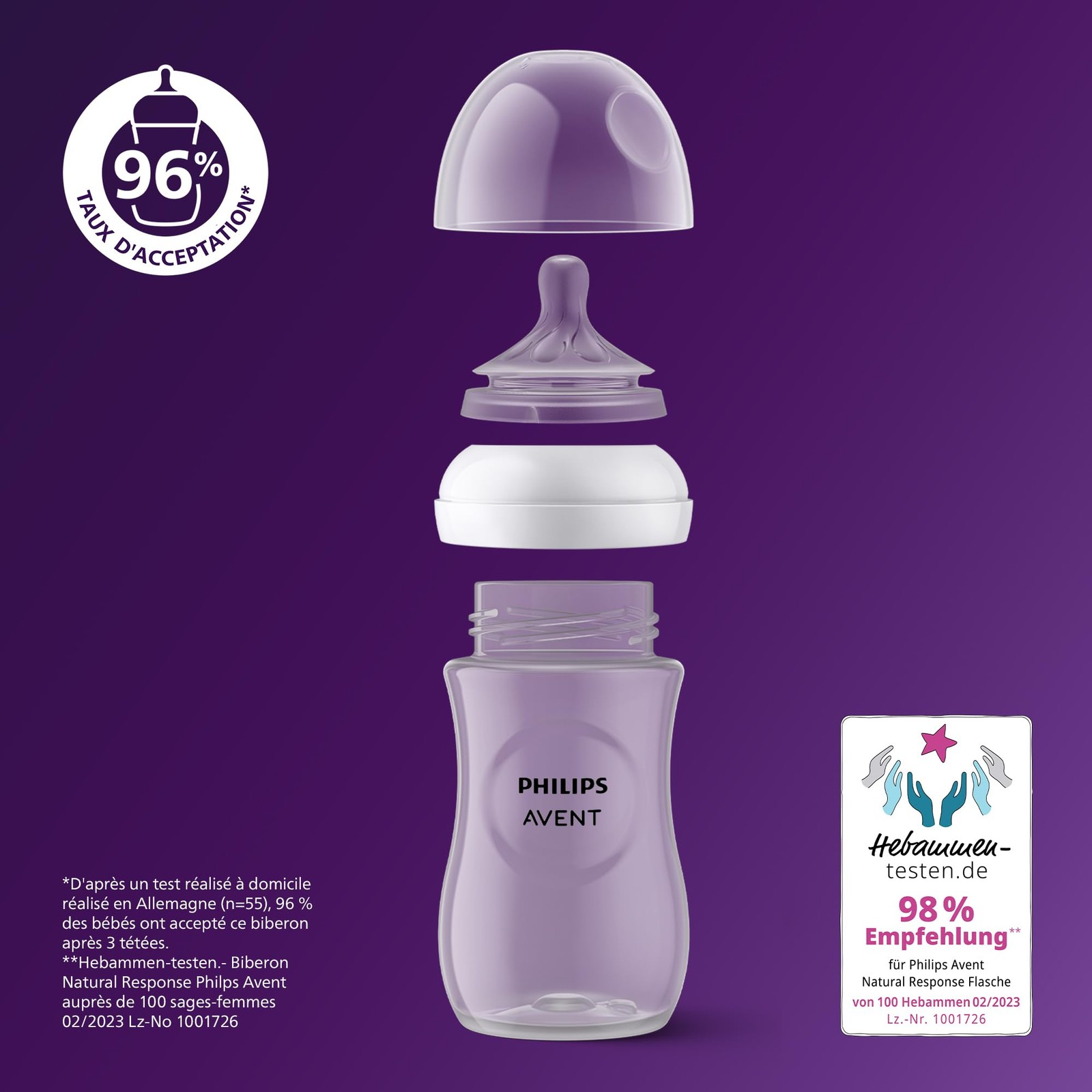 Biberon Natural Response Philips Avent 125 ml lot de 2 tetine silicone 0m+ - 2