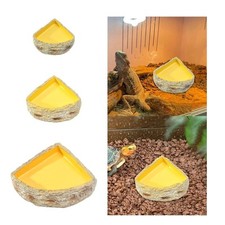 Reptile Water Dish Tank Decor Food Dish for Leopard Gecko Amphibian Tortoise