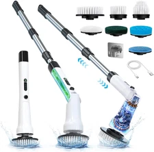 Cordless Electric Spin Scrubber: 7 Brush Heads & Extendable Handle for Effort...