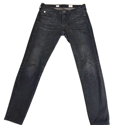 adriano goldschmied cigarette jeans stilt AG Adriano Goldschmied The Stilt Cigarette Leg Jeans Women's 25R Dark Wash  USA
