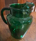 Vtg Anchor Hocking Forest Green 86 oz pitcher with Ice Lip C-1950's (RT866)