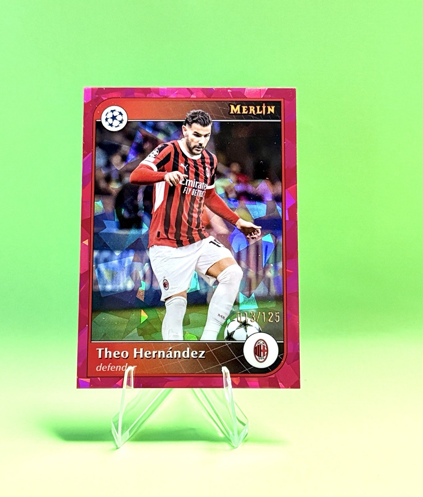 2024-25 Topps Merlin Theo Hernandez  UCC Magenta Atomic Refractor 013/125 #135