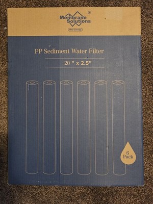 6 Pack Membrane Solutions 20''x2.5'' Whole House Sediment Water Filter