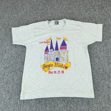 Fruit of the Loom Kid Snow White T Shirt 10-12 Gray Cotton Blend Vintage 90s USA