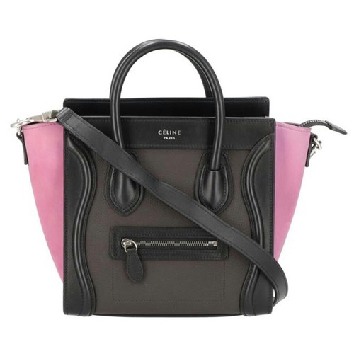 Celine Luggage Nano Shopper Bag AB Used Leather Compact From Japan
