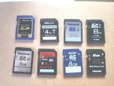 8 Sd Card Lot 2,4,8GB