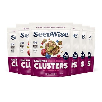 Ozery Bakery Super Seed Crunch Clusters, Mixed Berries, Plant Based, Pack of 6