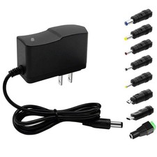 9V DC Power Supply 1A AC Adapter, 100-240V 50/60Hz 9 Volts 1Amp 600mA Black