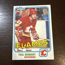 1981 Topps #28 Paul Reinhart Calgary Flames  Hockey card NM+