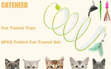 Self Play Cat Hunting Spiral Tunnel Toy, Folded Cat Spring Tunnel Toys for