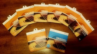D'Addario Acoustic Guitar Strings Lot of 8 EJ15 EJ16  Phosphor Bronze New Sealed