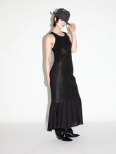 Morfosis Leather Panelled A Line Shift Little Black Dress