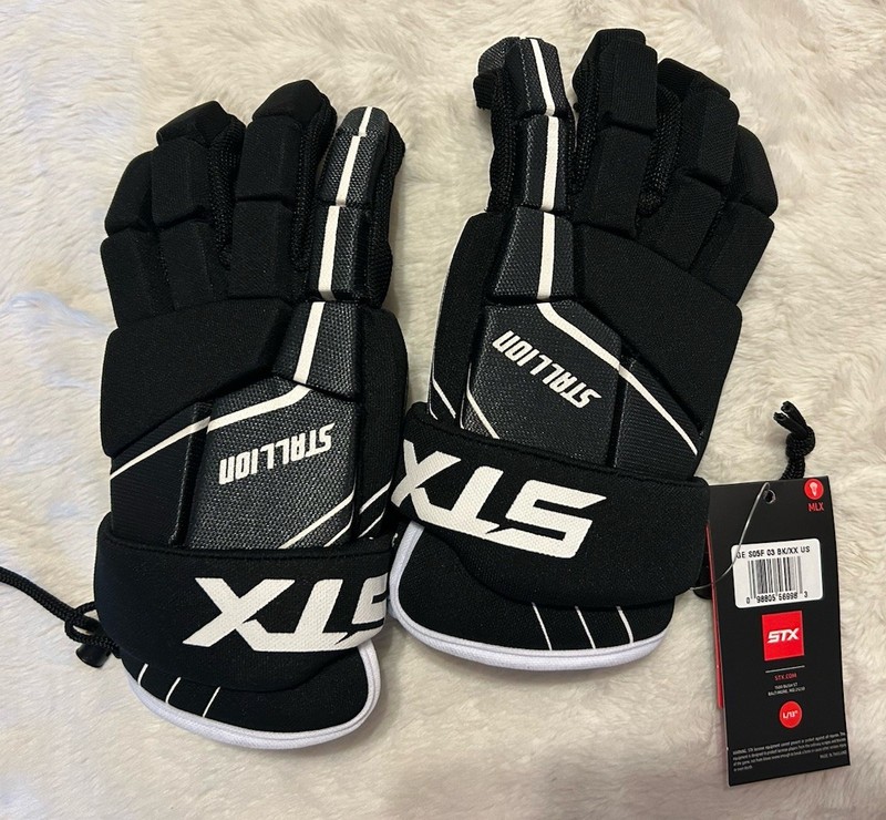 NWT STX STALLION 50 Black Lacrosse Gloves L/13” New