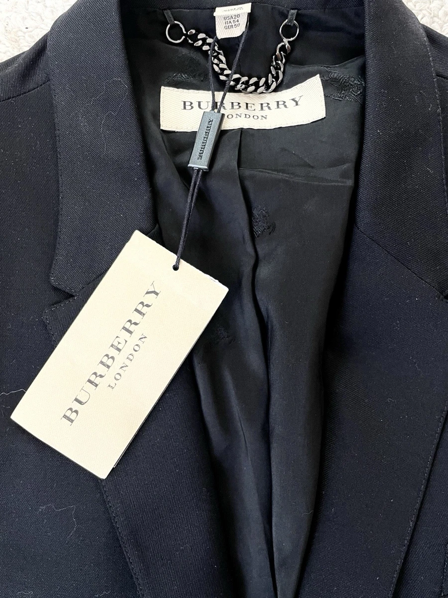 Burberry London Mujer Chaqueta Negra Abrigo Blazer Talla US 20 Etiqueta
