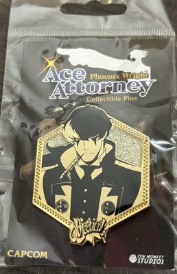 NEW Phoenix Wright Ace Attorney Simon Blackquill Golden Enamel Pin Capcom US52