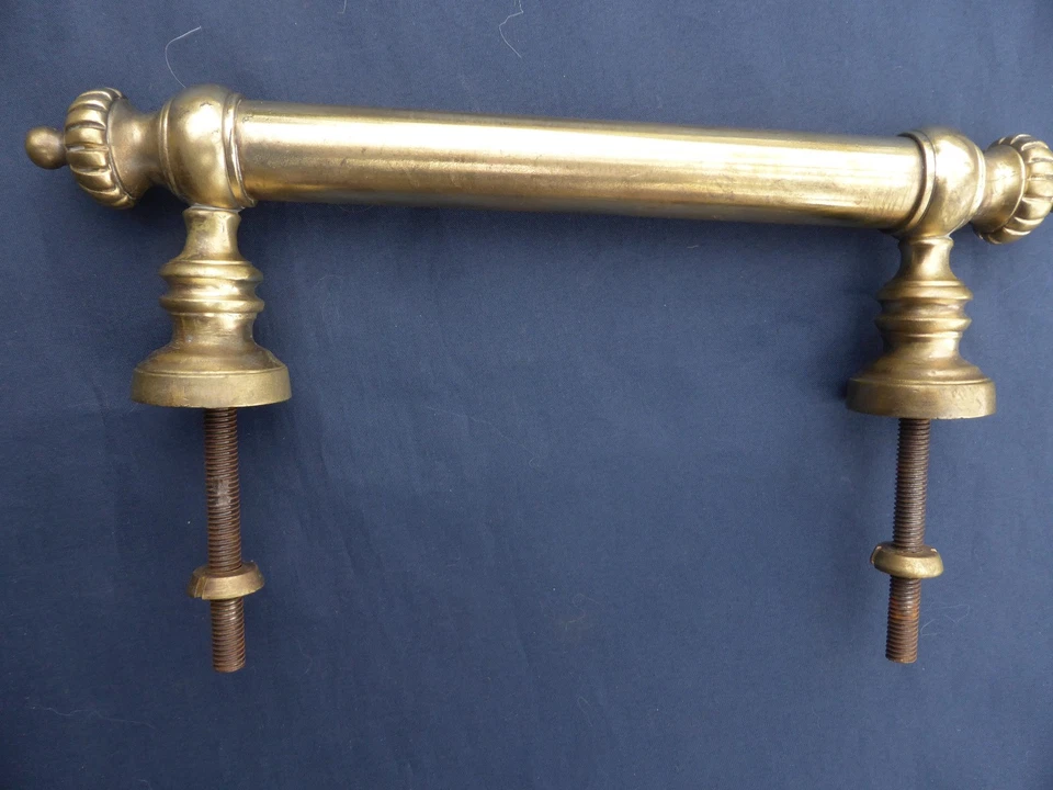 Poignée longue ancienne laiton porte d'entrée longueur 28,5 cm - Photo 3/4