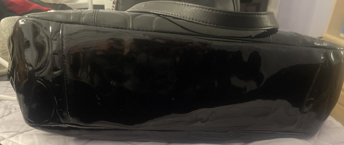Coach Embossed Patent Leather Black Glossy Tote Purse Coach Embossed Patent Leather Black Glossy Tote Purse