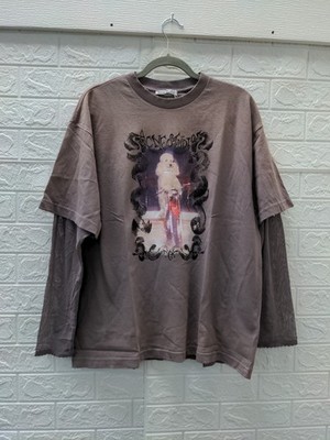 NEW Acne Studios Purple Layered Print T-Shirt Women Size XSmall US