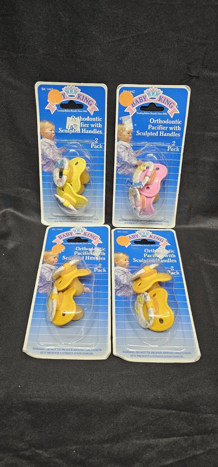 Vintage 1993 Baby King Orthodontic Pacifiers With Sculpted Handle NOS 4 PACKS
Opens in a new window