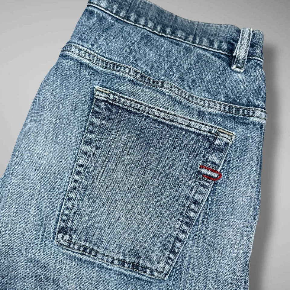 Pantalones Cortos de Jean Diesel Ravix Para Hombres 34x7 Azul Denim Corte Dobladillo Crudo Botón-Vuela Foto 4 de 4