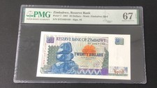 1997 Zimbabwe Reserve Bank 20 Dollars Pick# 7 PMG 67 EPQ Superb Gem UNC