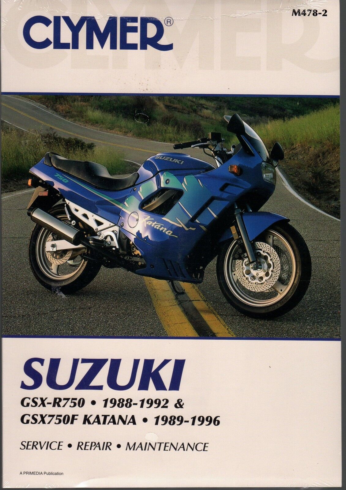 1988-1996 CLYMER SUZUKI GSX-R750 & GSX750F KATANA SERVICE MANUAL M478-2  (777)