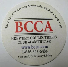 BCCA BREWERY COLLECTIBLES CLUB OF AMERICA beer COASTER, Mat
