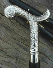 Vintage Style Brass Head Handle Wooden Walking Stick Cane Gift Handmade