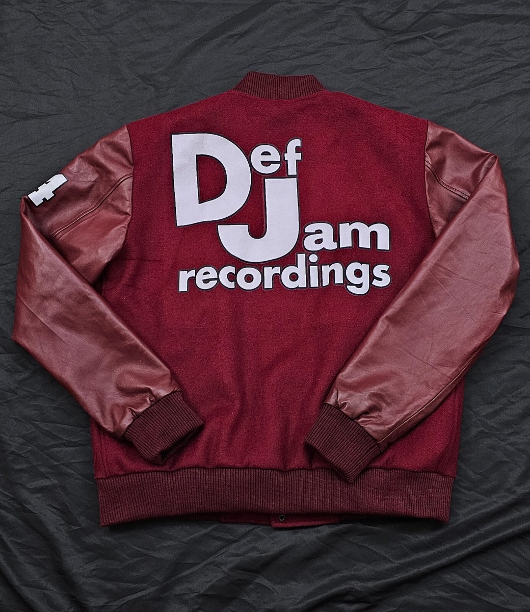 Def Jam Recording Snoop Dogg Black Wool with Leather Bomber