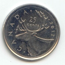 Canada 2012 Quarter Canadian 25 Cent 25c EXACT COIN