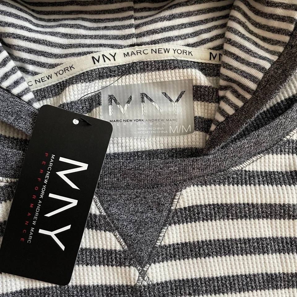 Andrew Marc Нью-Йорк женщин в полоску с капюшоном эластичной вязаная толстовка размер M средний - Изображение 4 из 4